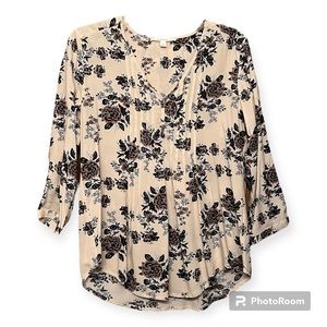 Floral Print Blouse with Pleated Detail - Fun2Fun Maley Blouse
